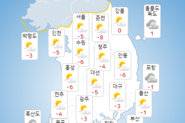 [내일날씨] 아침 최저 -11도…바람 불어 체감온도 내려가