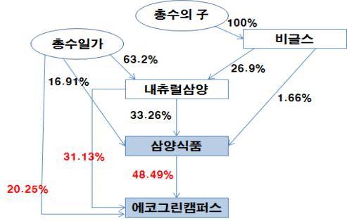 지원 받은 계열사 에코그린캠퍼스와 함께 과징금, 지원 받은 쪽도 제재는 이번이 처음/뉴시스