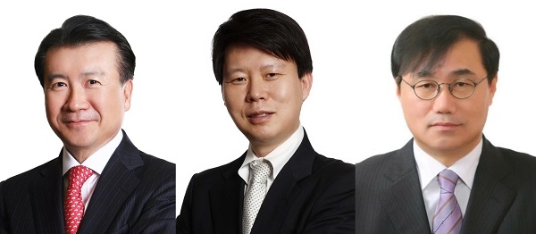 (왼쪽부터) 성영목 신세계조선호텔 대표이사, 손영식 신세계DF 대표이사, 차정호 신세계인터내셔날 대표이사. (사진=신세계그룹 제공)