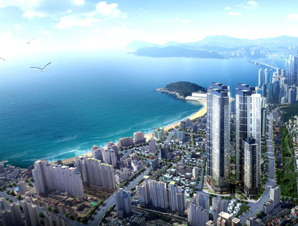 해운대 중동 롯데캐슬 스타 광역조감도.