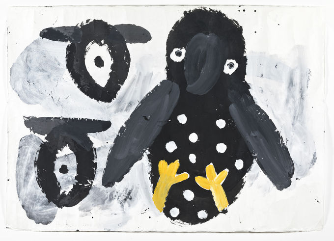 노은님, 펭귄, 2008, Acrylic on paper, 149 x 211 cm <사진=가나아트한남 제공>