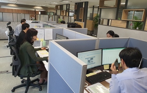 한국자동차진단보증협회 보상콜센터 내부 전경. 협회 제공
