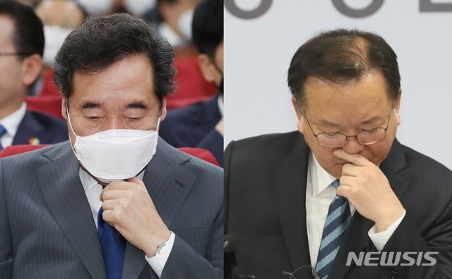 이낙연 더불어민주당 코로나19 국난극복위원장과 김부겸 전 의원. (사진=뉴시스)