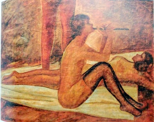 일본 시절 그린 '3인의 나부', 1951, 110x83cm, 공익재단아트시지 소장. <사진=화집 '변시지'>
