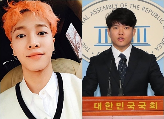 이기광 승소 소식이 16일 전해졌다. 이기광이 자신에 대해 음원 사재기과 차트 조작 의혹을 주장한 김근태 제21대 국회의원선거 국민의당 전 비례대표 후보와 법적다툼 1심에서 승소했다. 왼쪽부터 하이라이트 이기광, 김근태 전 후보. 사진=이기광 소셜네트워크서비스, 뉴시스