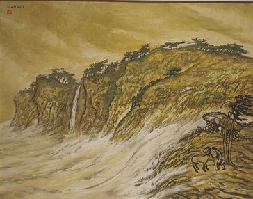 변시지, 폭풍의 바다, 1993, Oil on canvas, 98x124cm ⓒ이화순