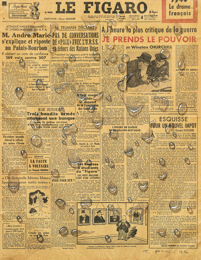 김창열 화백의 '르 피가로 Le Figaro', 1975