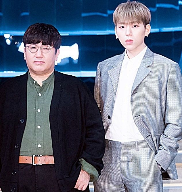  빅히트, 지코 소속사 KOZ엔터테인먼트 인수 소식이 18일 전해졌다. 사진 왼쪽부터 방시혁 빅히트 엔터테인먼트 의장, 지코. 사진=CJ ENM(씨제이 이엔엠) 엠넷 제공