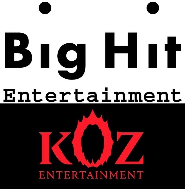  빅히트, 지코 소속사 KOZ엔터테인먼트 인수 소식이 18일 전해졌다. 사진 위부터 빅히트 엔터테인먼트와 KOZ엔터테인먼트 로고, 심볼마크. 사진=CJ ENM(씨제이 이엔엠) 엠넷 제공