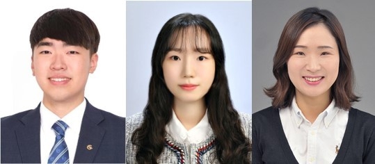 (왼쪽부터) DGIST 기초학부 류태승 학생, 안유진 학생, DGIST 기초학부 조정아 교수.