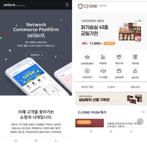 셀러드 홈페이지 캡처/CJ ONE 쇼핑타운 셀러드 캡처.
