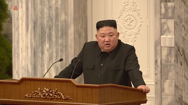 북한 조선중앙TV가 지난 12일 보도한 북한 노동당 중앙위원회 전원회의 모습. (사진=조선중앙TV 캡처)