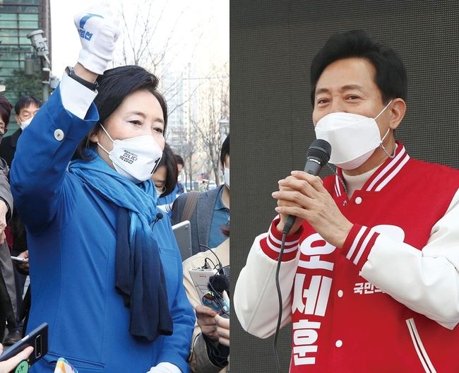 서울시장 재보궐선거 박영선(사진 좌) 후보와 오세훈 후보