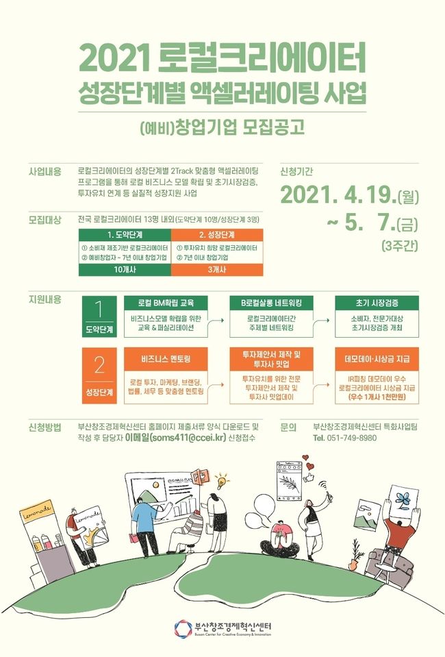 ‘2021년 로컬크리에이터 성장단계별 액셀러레이팅 지원사업’ 웹포스터 사진