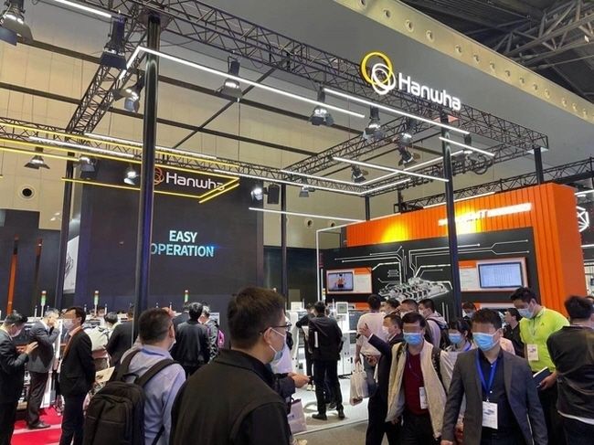 한화정밀기계 NEPCON CHINA 2021 전시관(사진=뉴시스 제공)