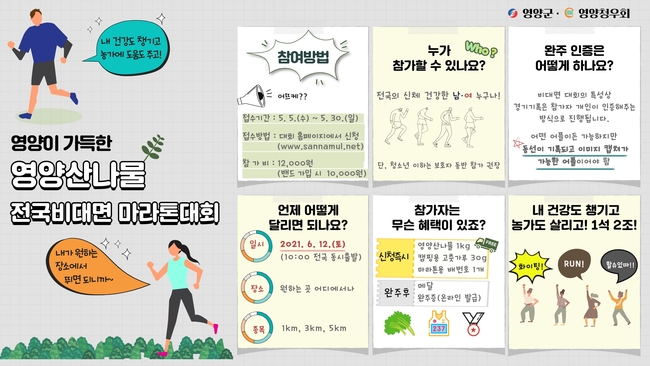 영양산나물 전국 비대면 마라톤대회 포스터