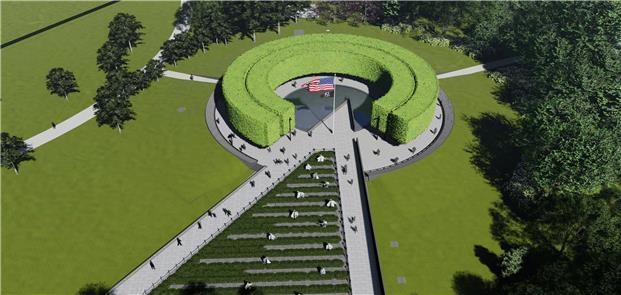 미 한국전 전사자 추모의 벽 완공 조감도. (사진=국가보훈처 제공)