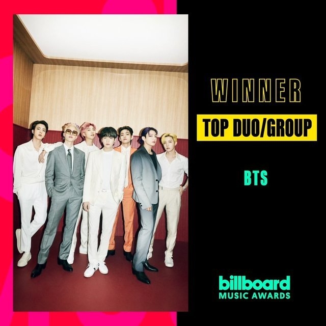 방탄소년단_2021 빌보드 뮤직 어워즈_톱 듀오그룹_수상. 2021.05.22. (사진 = Billboard Music Awards SNS 캡처)