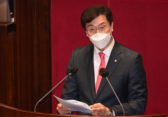 강민국 국민의힘 의원이 지난 3월 24일 국회에서 열린 본회의에서 발언을 하고 있다. / 사진제공=뉴시스