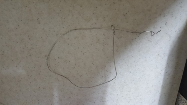 범행 현장에서 발견된 올무. 고양이를 포획하기 위해 사용된 것으로 추정된다.