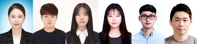 (좌측부터)DGIST 신물질과학전공 하영경, 뇌·인지과학전공 이준섭 석박통합과정생, 정보통신융합전공 조혜원, 뇌·인지과학전공 남혜리, 이세인, 이재승 박사과정생
