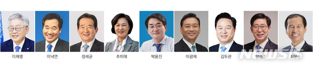 지난 28일 예비후보등록이 예상되는 민주당 잠룡 9명 (사진=뉴시스)