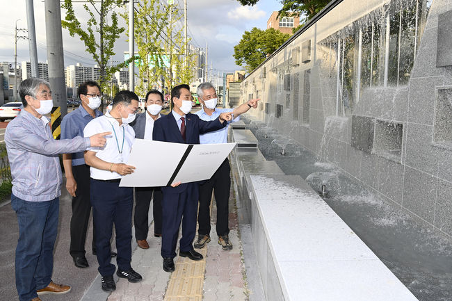 대구최장 화원고등학교 앞 벽천 조성 완료 사진