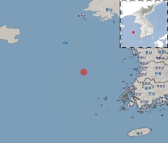 기상청은 21일 오전 9시40분께 전북 군산 어청도 서남서쪽에서 규모 4.0 지진이 발생했다고 밝혔다. 2021.08.21. (사진=기상청 제공)