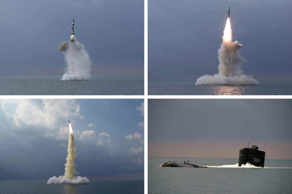북한이 지난 19일 발사한 신형 SLBM 발사 장면.(사진=노동신문 캡처)