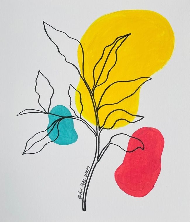 생명III, 캔버스에 혼합매체, 53X45.5cm,2021