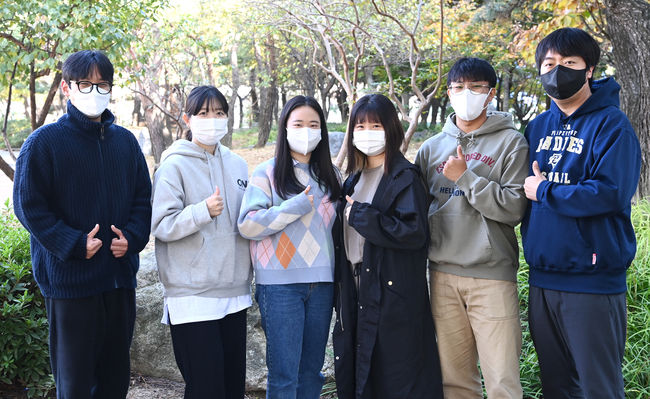 수상학생들 사진. 왼쪽부터 이강함, 이세진, 김민지, 이다은, 김민서, 진청길.