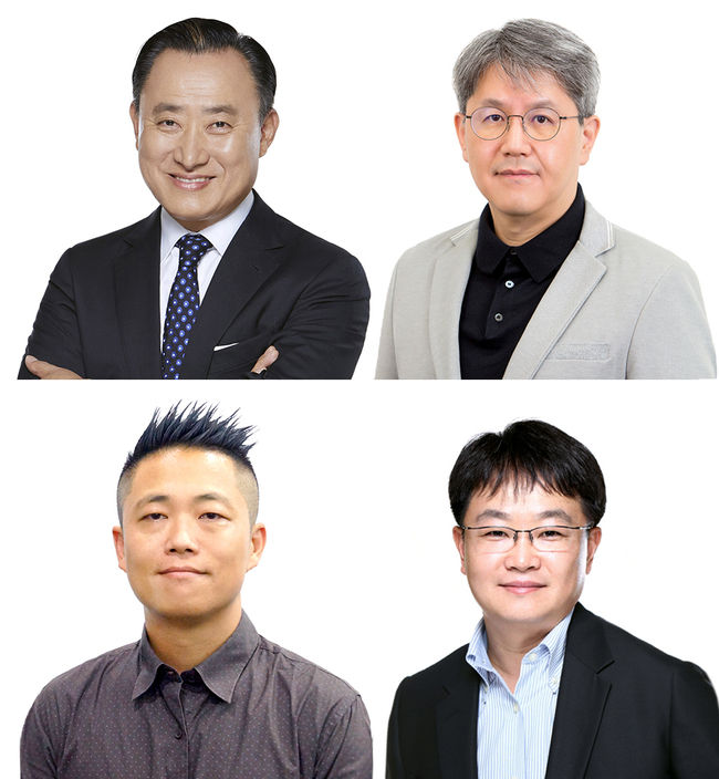 이해선 대표이사(上 좌 ) 서장원 대표이사(上 우) 김동현 DX센터장( 下 좌 ) 이지훈 글로벌상품전략본부장( 下 우)