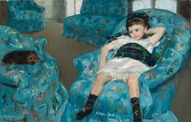 메리 카셋, 파란 의자에 앉아있는 작은 소녀, 1878. 출처 : National Gallery of Art, Washington D.C.