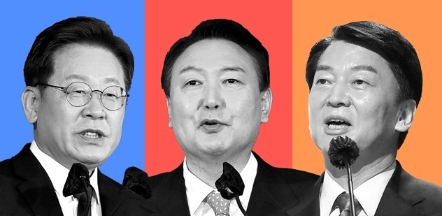 이재명 더불어민주당 후보(왼쪽),윤석열 국민의힘 대선후보,안철수 국민의당 후보(사진=뉴시스 제공)