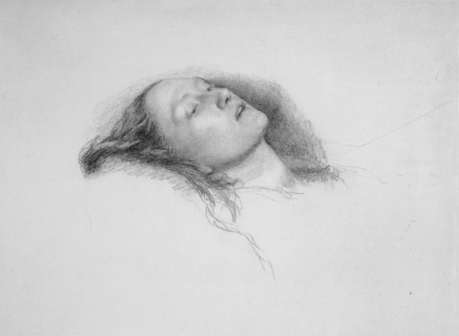밀레이가 오필리아를 위해 연습한 밑그림, 1852