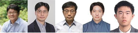 연구자 사진. (왼쪽부터)연세대 안종현 교수·연세대 채영철 교수·인천대 양성구 교수·연세대 강민표 박사·연세대 홍주영 박사과정생. (사진 연세대=제공)