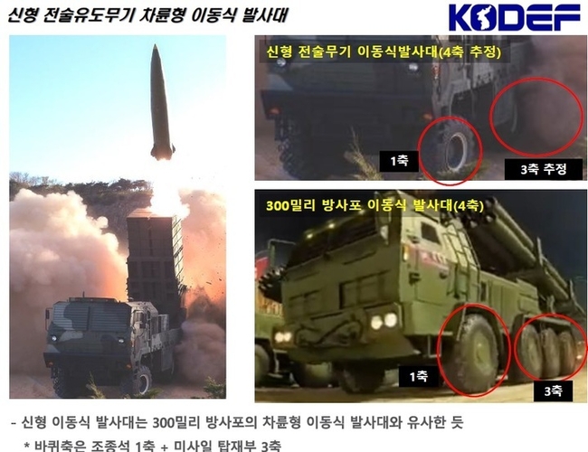 북한 신형 미사일 발사대. 2022.04.17. (자료=한국국방안보포럼 제공)