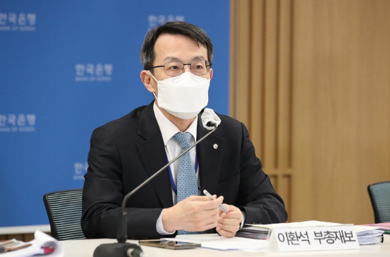 이환석 한국은행 부총재보가 24일 서울 중구 한국은행에서 열린 2022년 2월 경제전망 설명회에서 발언하고 있다. (사진=한국은행 제공)