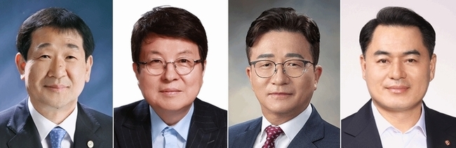 6·1지방선거 증평군수 후보들. 사진 왼쪽부터 더불어민주당 이재영, 국민의힘 송기윤, 무소속 민광준, 무소속 윤해명.(사진=뉴시스 제공)