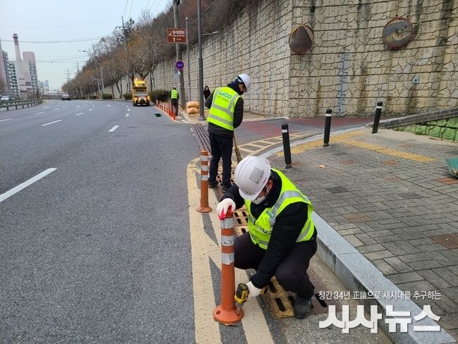 세계가스총회 대비 자동차전용도로 등 시설물 일제정비 모습.