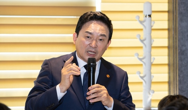 원희룡 국토교통부 장관이 23일 출입기자단 간담회에서 발언하고 있다. (사진=국토부 제공)