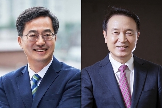 김동연(사진 왼쪽) 경기도지사 당선인과 임태희 경기도교육감 당선인.