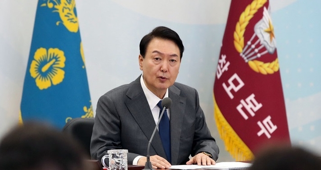 윤석열 대통령이 6일 충남 계룡대에서 열린 전군 주요지휘관 회의에서 발언하고 있다. (사진=뉴시스 제공)