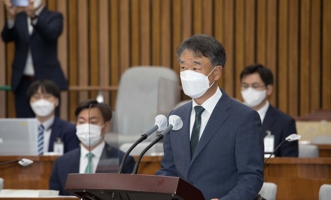 오석준 대법관 후보자가 29일 오전 서울 여의도 국회에서 열린 인사청문회에서 발언을 하고 있다. (사진=뉴시스 제공)