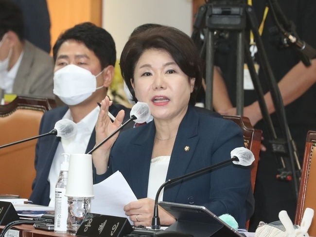 조은희 국민의힘 의원이 7일 오전 서울 서대문구 경찰청사에서 열린 국회 행정안전위원회의 경찰청, 도로교통공단 등에 대한 국정감사에서 질의를 하고 있다.(사진=뉴시스 제공)