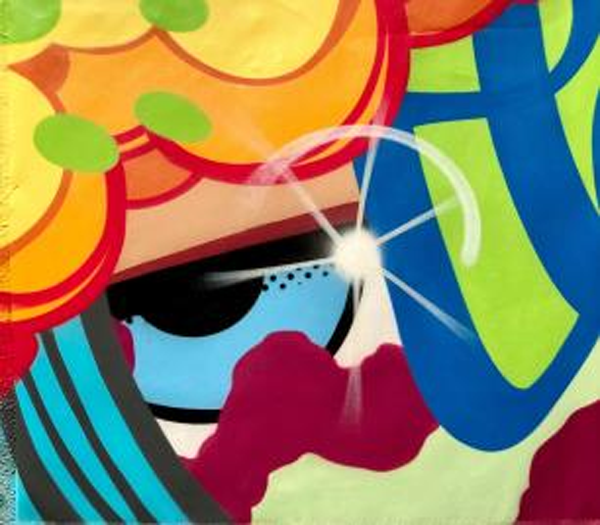 Behind the Remote 66 x 188cm Spray paint on canvas 2022