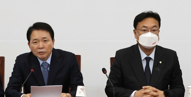 성일종 국민의힘 정책위의장이 10일 오전 서울 여의도 국회에서 열린 비상대책위원회의에서 발언하고 있다. (사진=뉴시스 제공)