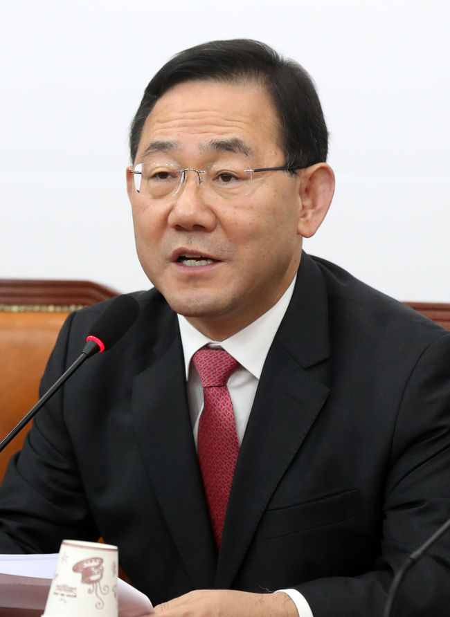 14일 국회에서 열린 국민의힘 비상대책위원회의에서 주호영 원내대표가 발언하고 있다.(사진=뉴시스 제공)