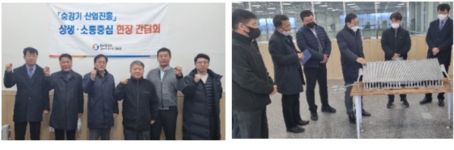 한국승강기안전공단 이용표 이사장이 15일 승강기 중소기업인 ㈜대륜엘리스를 방문하여 국산 에스컬레이터 디딤판 생산현장을 둘러보고 승강기 산업진흥 현장 간담회를 가졌다