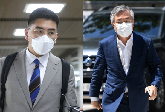 이동재 전 채널A 기자(왼쪽)와 최강욱 열린민주당 대표(오른쪽)